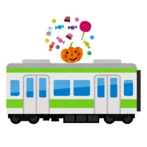 お菓子と電車