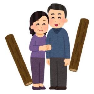 夫婦と棒