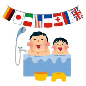 お風呂と国旗